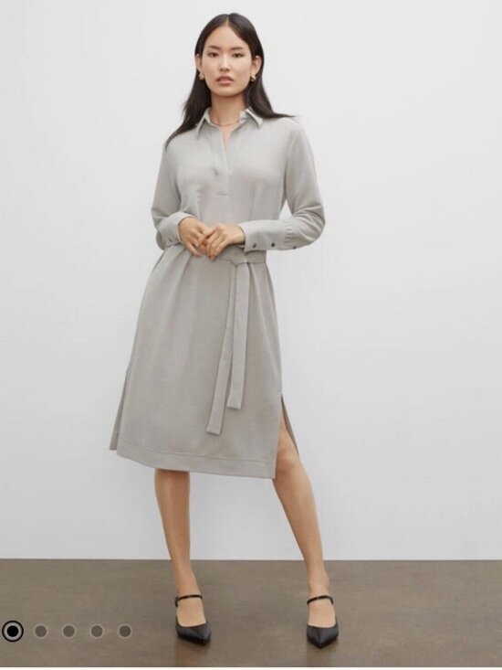 Club Monaco Dresses & Skirts - Club Monaco Ribbed Collared Belted Midi Dress